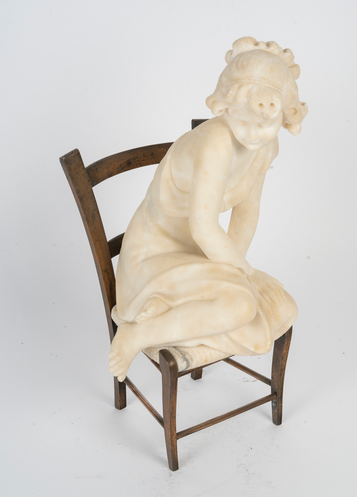 Sculpture art nouveau en albâtre et bronze signée Gio Ponti – travail italien — 15