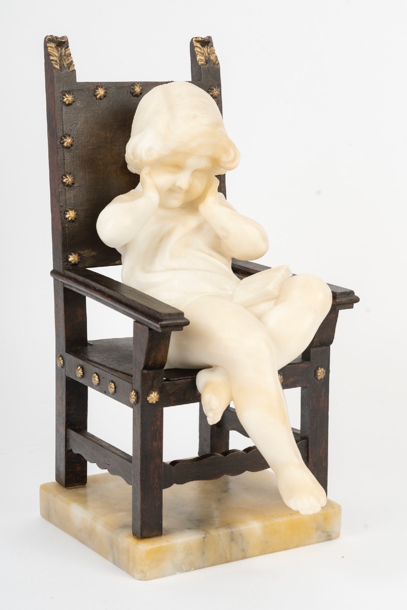 Sculpture en marbre et bronze, époque et style art nouveau — 3