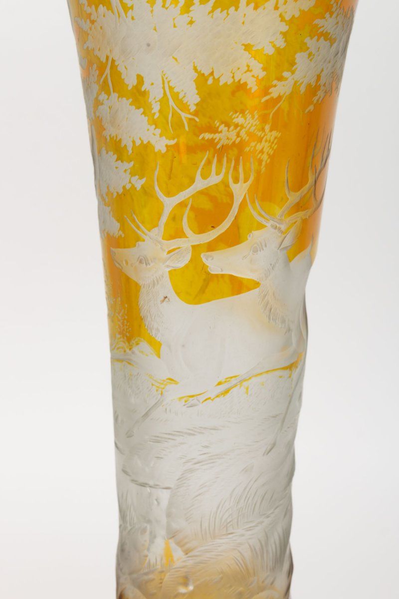 Paire de vases en cristal de Bohême Grave XIXe siècle — 6