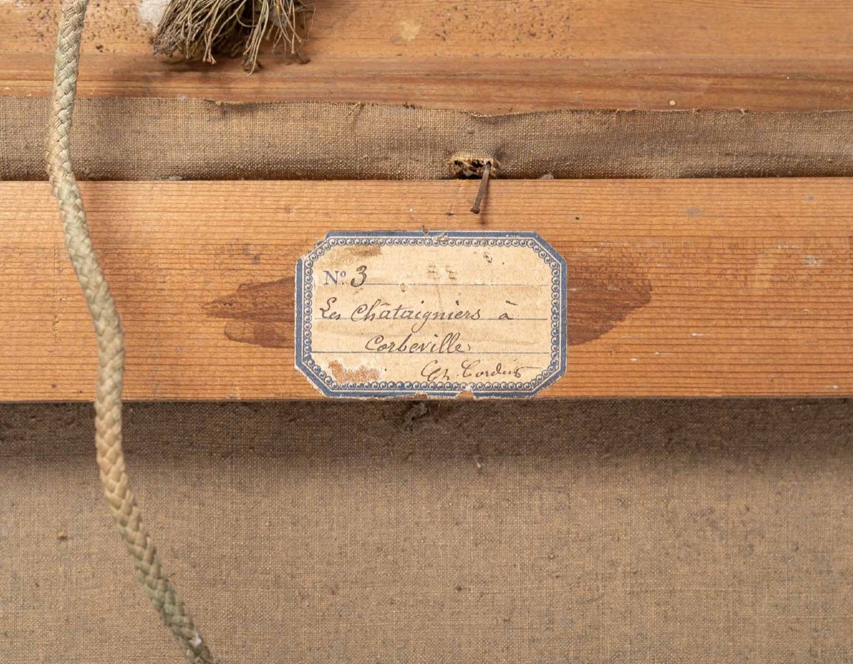 Paire de tableaux huile sur toile avec Cadres en bois doré fin du XIXe siècle — 11