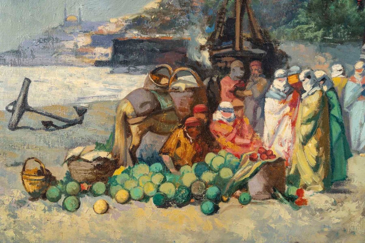Une paire de tableaux, huile sur toile Vue de Istanbul, XXe siècle — 8