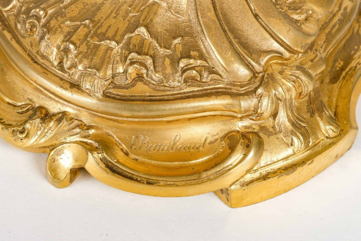 Lampe en bronze doré signé Rambaud — 11