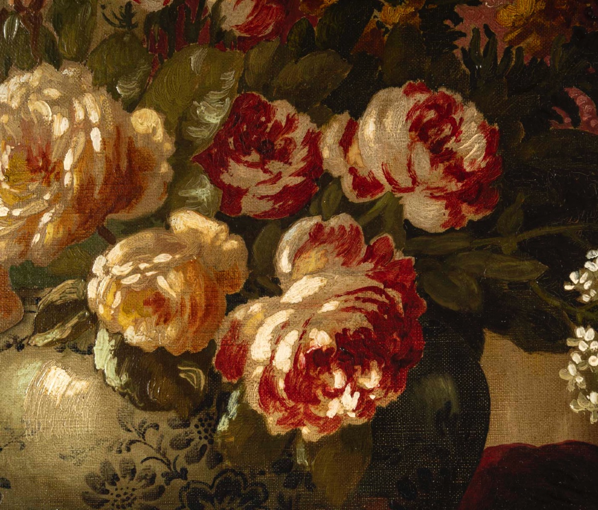 Un tableau de fleurs huile sur toile, XIXe siècle — 5