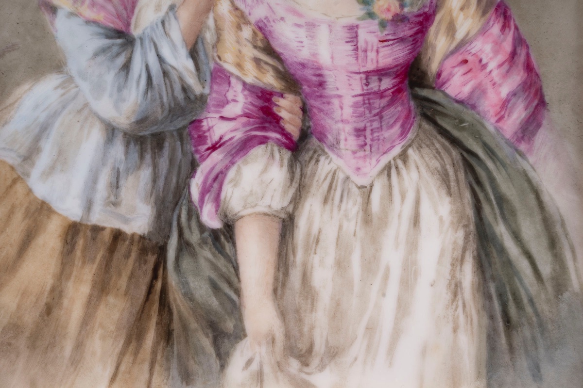Plaque en porcelaine encadrée, fin du XIXe siècle — 13