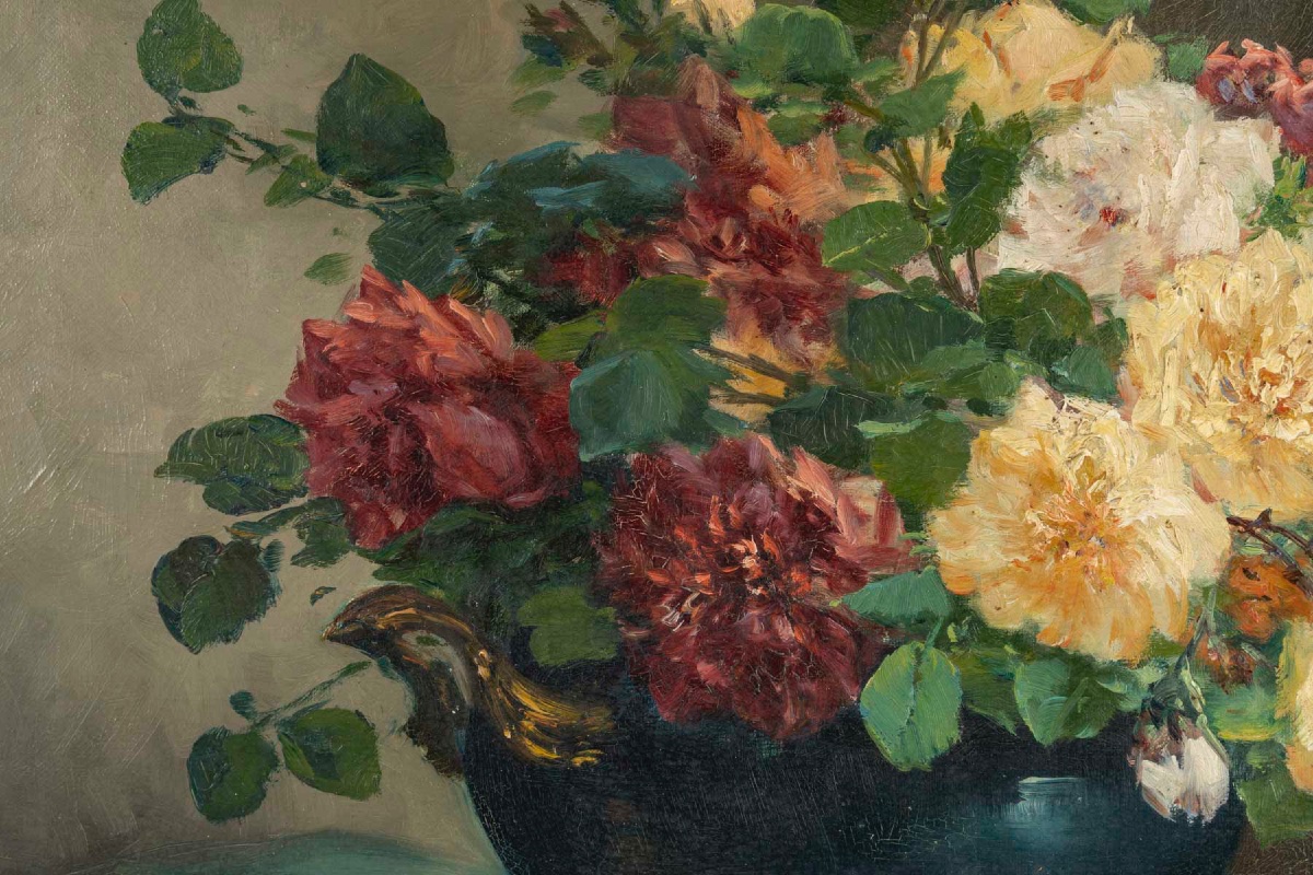 Tableau de fleurs CAUCHOIS Eugène Henri, fin du XIXe siècle — 10
