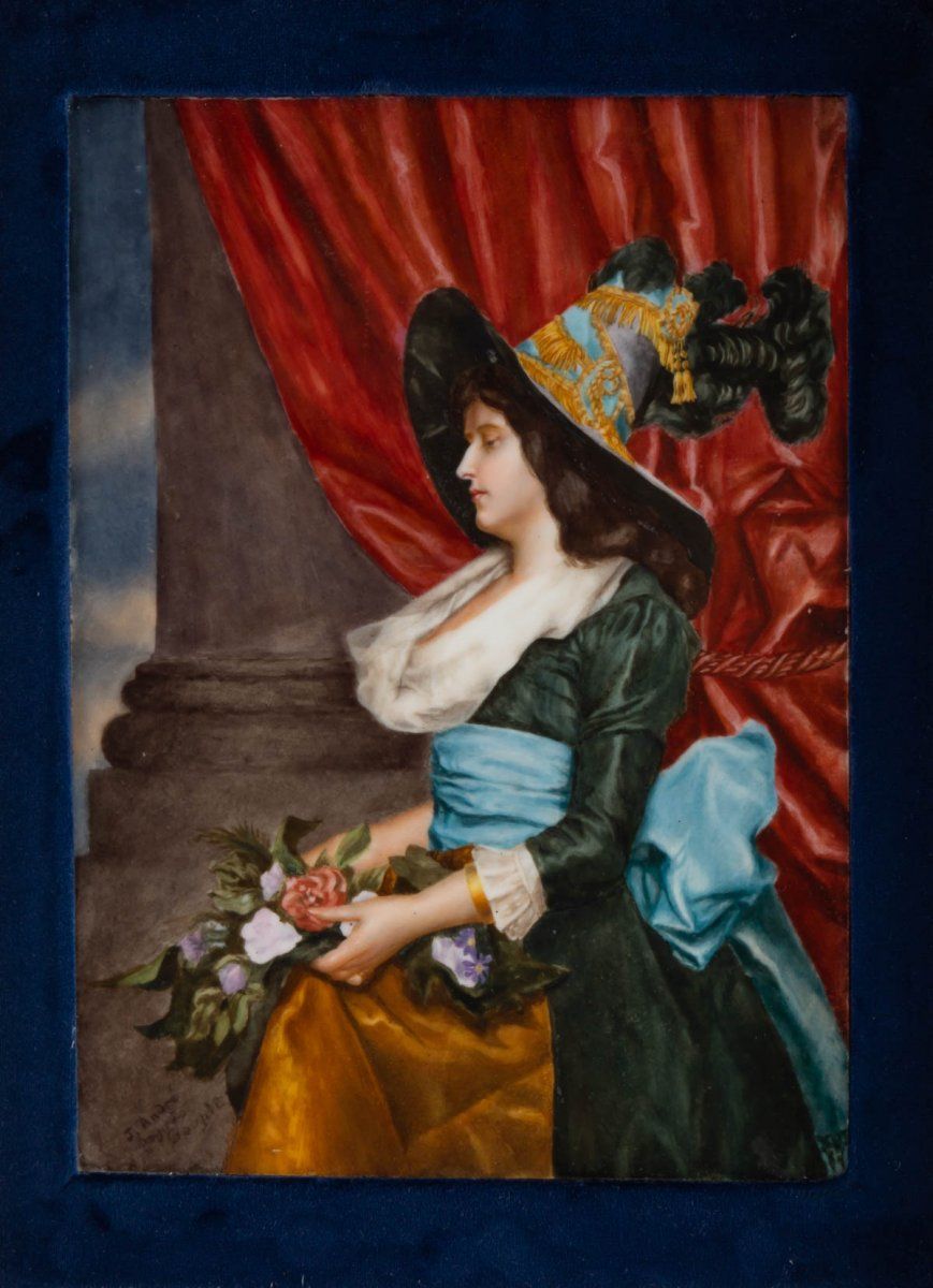 Plaque en porcelaine encadrée XIX — 3