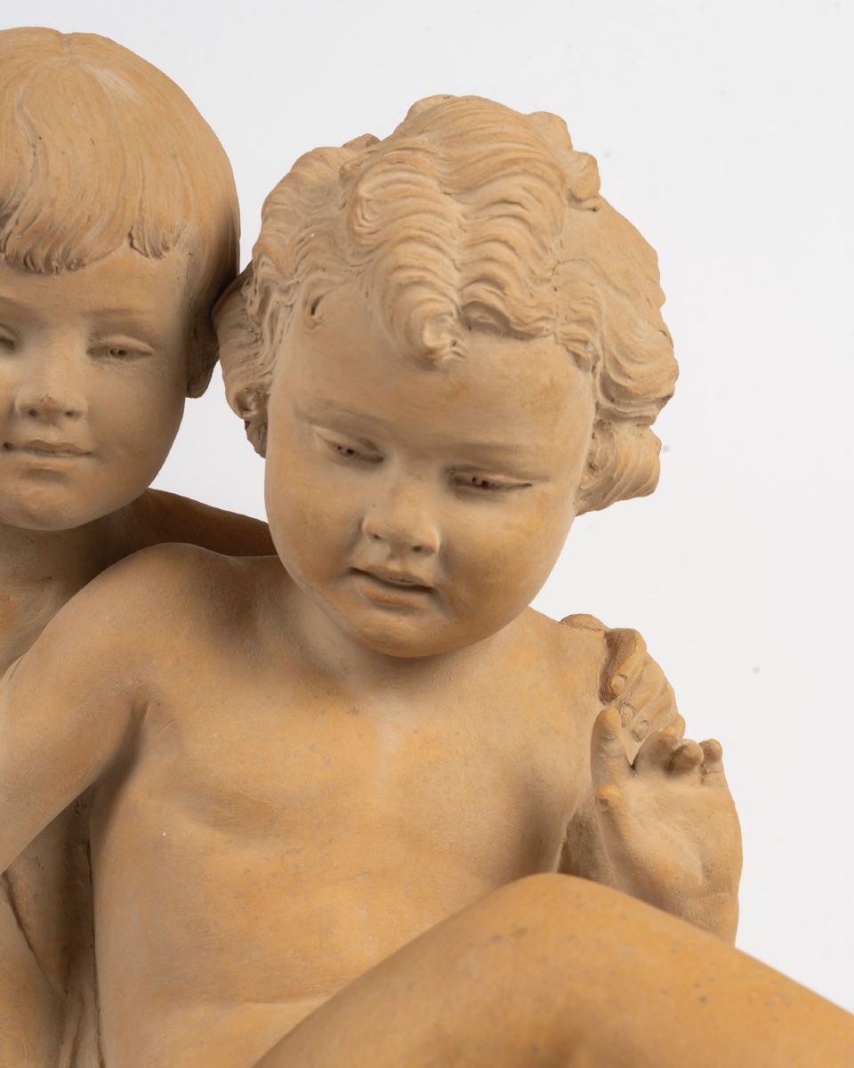 Une sculpture en terre cuite, E BARYER fin du XIXe siècle — 6
