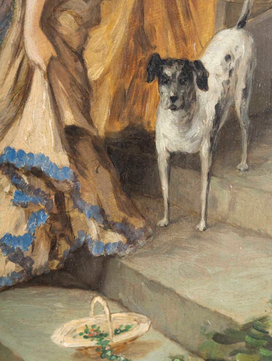 Une paire de tableaux huile sur toile, scène de genre, fin du XIXe siècle — 10
