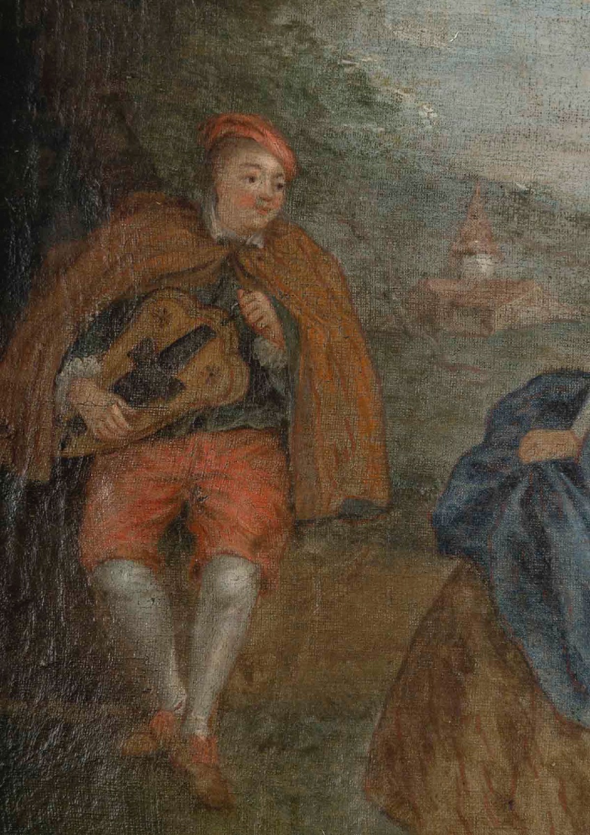 Huile sur toile – scène galante dans l’esprit de Pater, XVIIIe siècle — 6