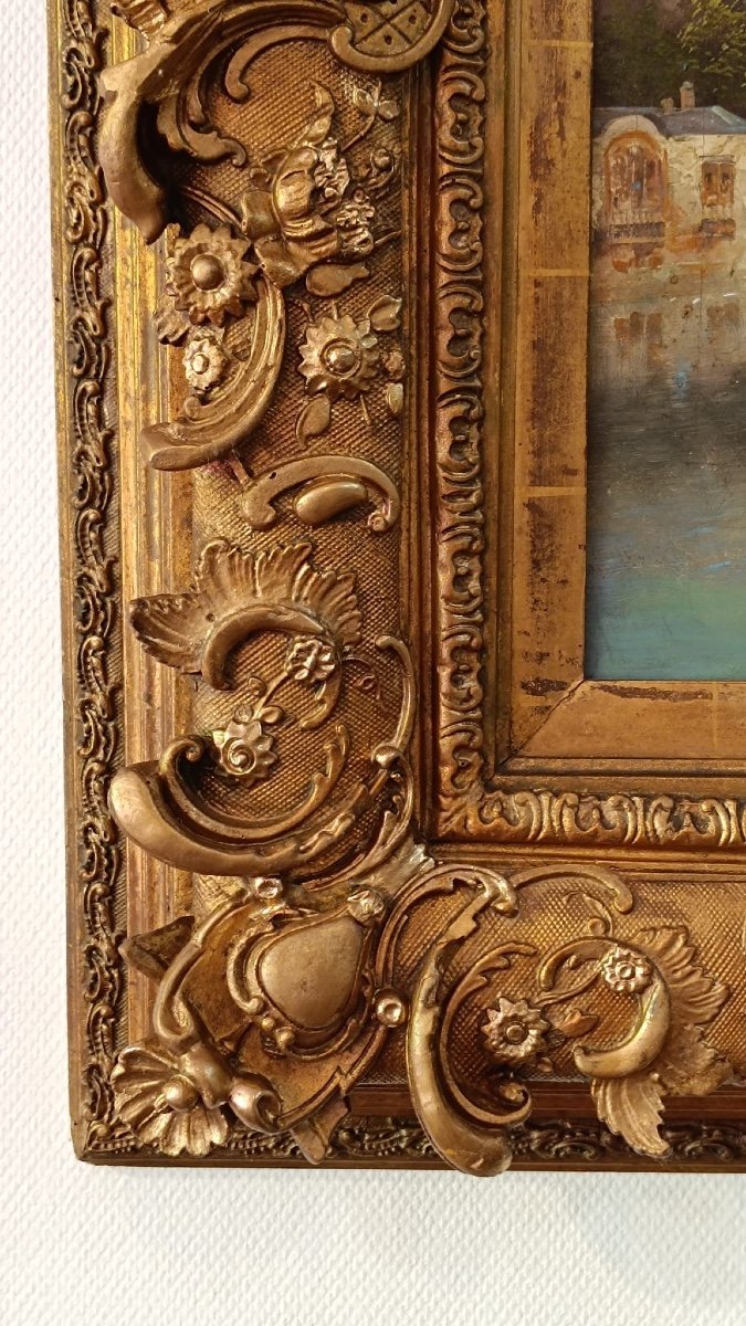 Tableau Vue de Venise huile sur toile fin du XIXe siècle — 10