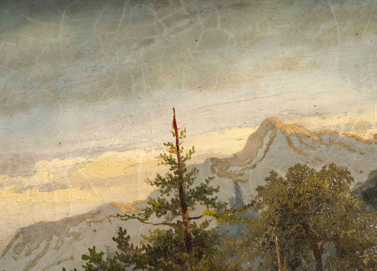 Tableau huile sur toile, sous-bois, fin du XIXe siècle — 7