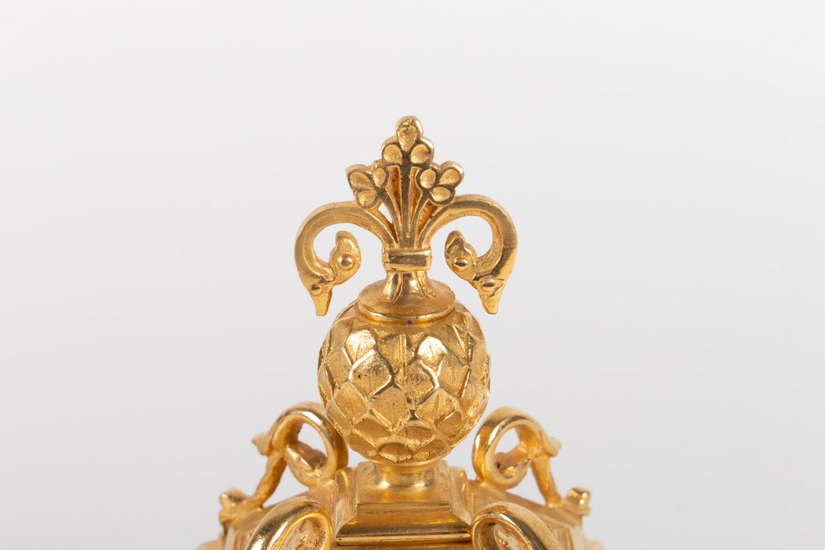 Encrier en bronze doré à décor de Chimères, époque Napoléon III — 7