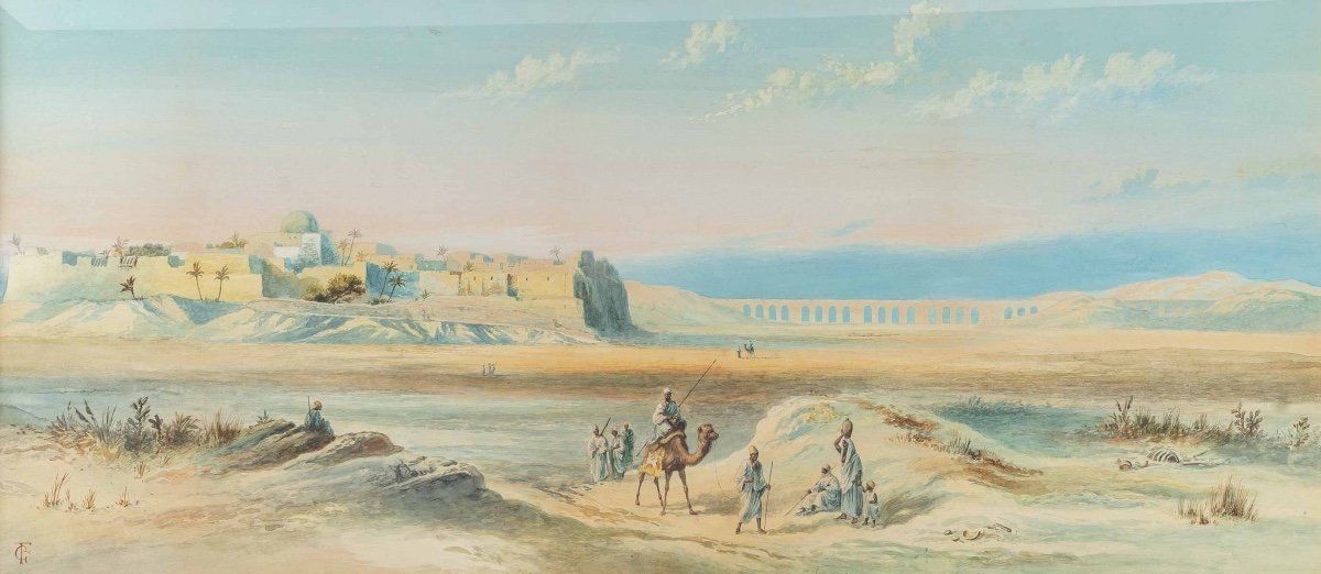 Tableau Orientaliste Aquarelle fin du XIXe siècle — 3