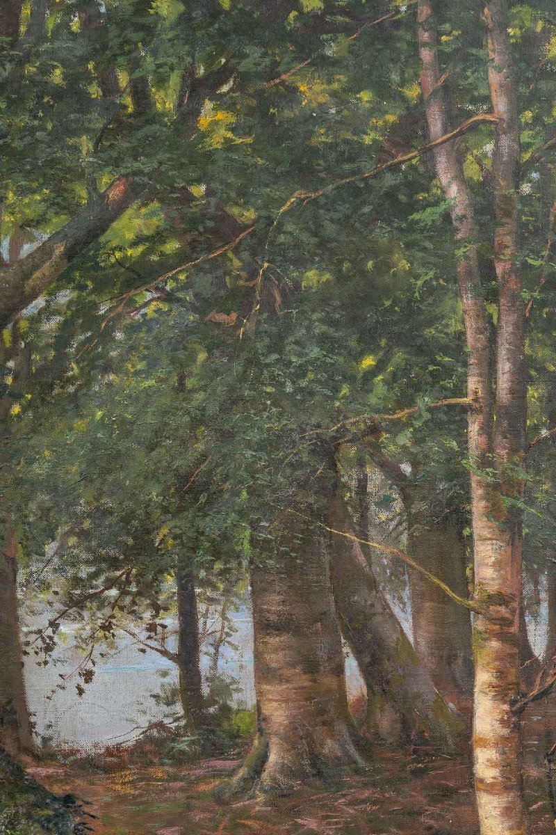 Paire de tableaux huile sur toile avec Cadres en bois doré fin du XIXe siècle — 8