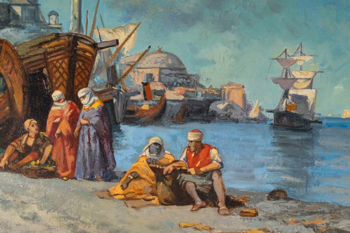 Une paire de tableaux, huile sur toile Vue de Istanbul, XXe siècle — 13