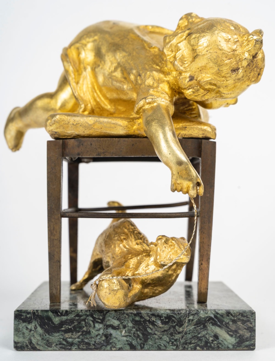 Une sculpture en bronze doré, Louis OURY — 12