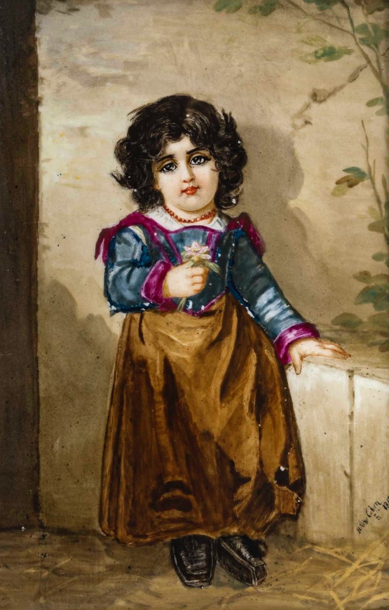 Une paire de tableaux Plaques en porcelaine, Hélène Cahen XIXe siècle — 3