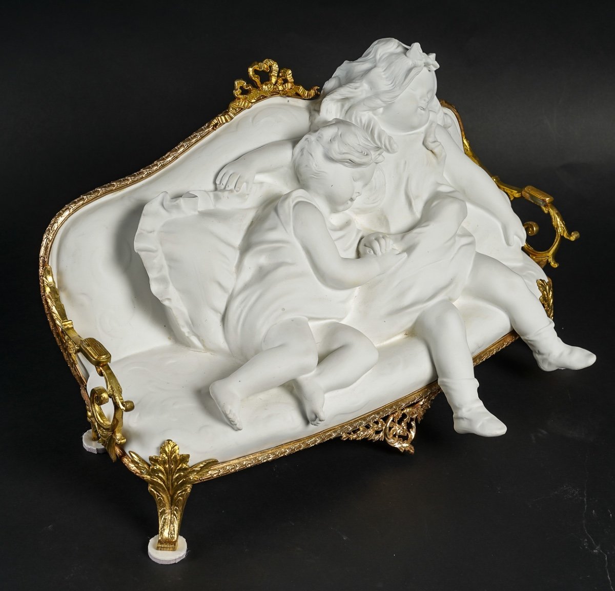 Sculpture en biscuit et bronze doré art nouveau — 13