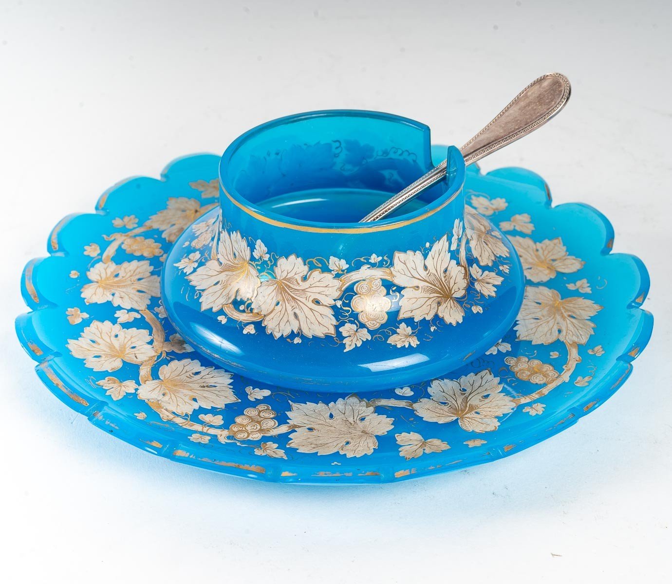 Service à eau en opaline bleu fin du XIXe siècle — 6