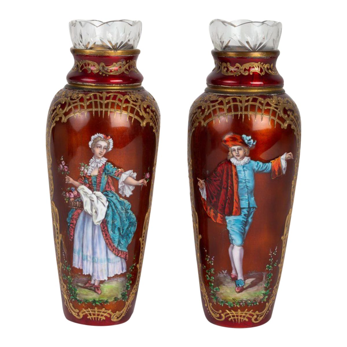 Paire de petits vases en émail — 2