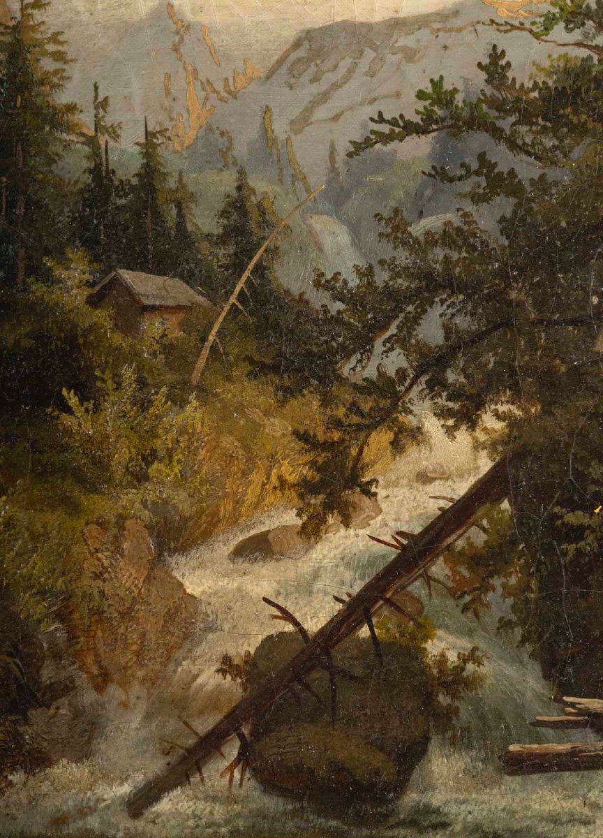 Tableau huile sur toile, sous-bois, fin du XIXe siècle — 5