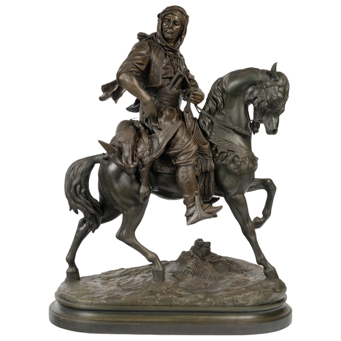 Émile Guillemin et Alfred Barye – Cavalier arabe. fin du XIXe-début du XXe siècle. — 14
