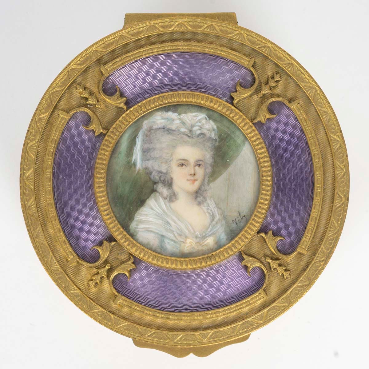 Un coffret à bijoux en bronze doré et émail violet, époque XIXe siècle — 5