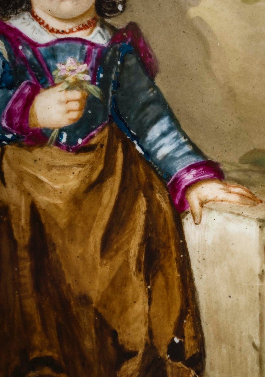 Une paire de tableaux Plaques en porcelaine, Hélène Cahen XIXe siècle — 7