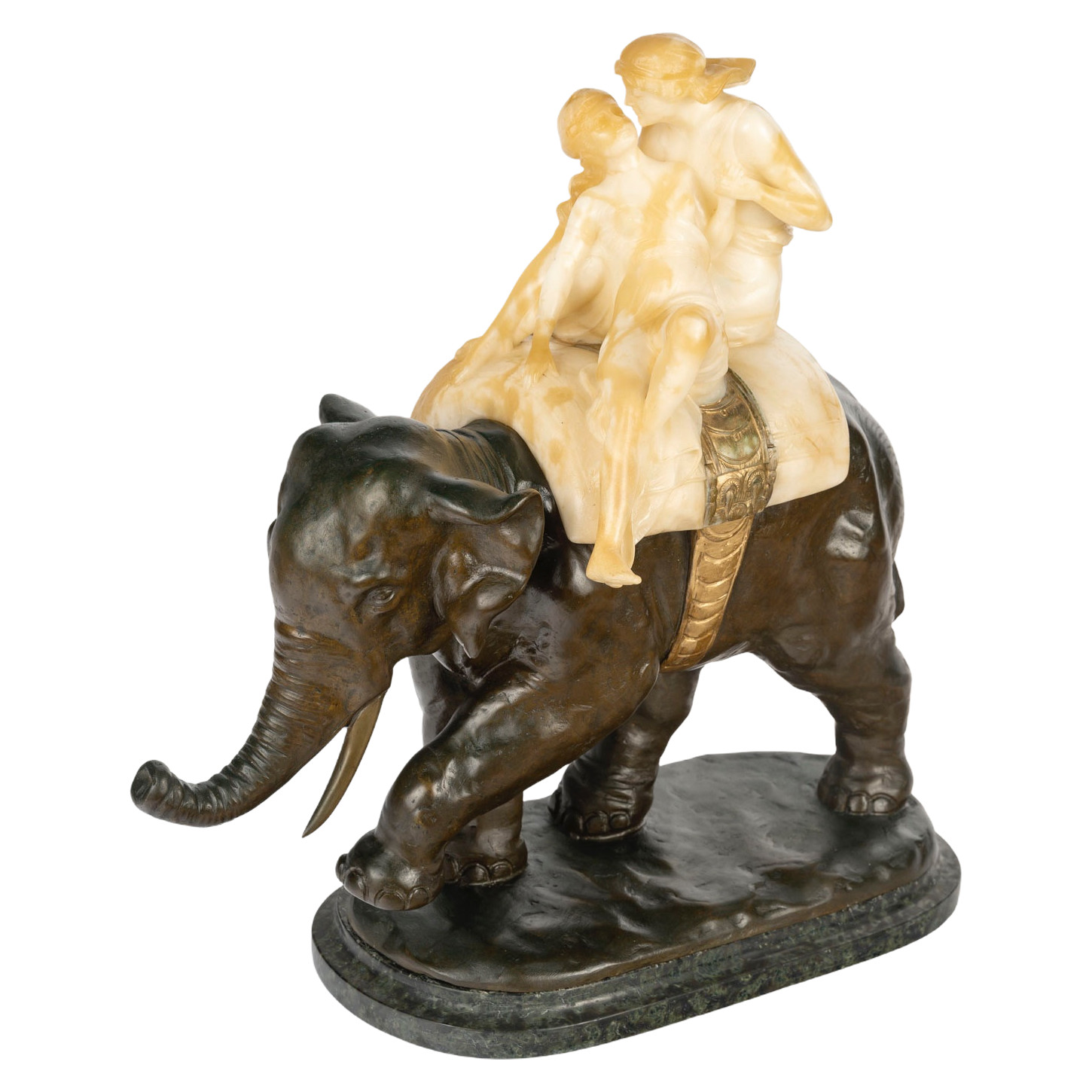Sculpture en albâtre et bronze, signé R Romano Romanelli — 14