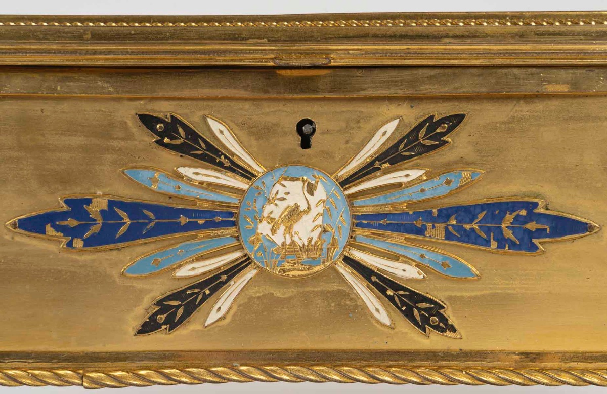 Coffret à bijoux Napoléon III en bronze doré et émail, vers 1880 — 4
