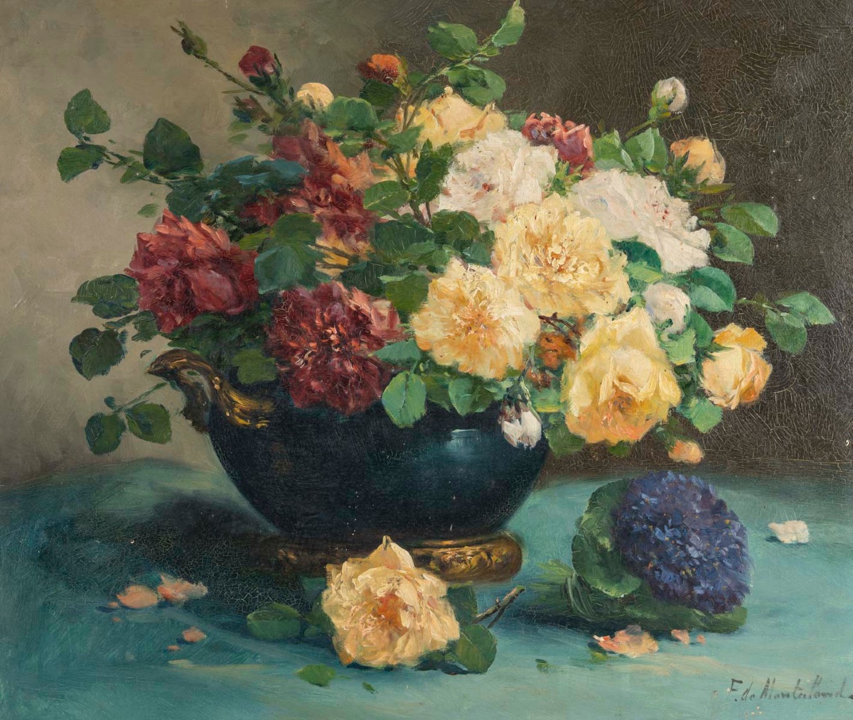 Tableau de fleurs CAUCHOIS Eugène Henri, fin du XIXe siècle — 3