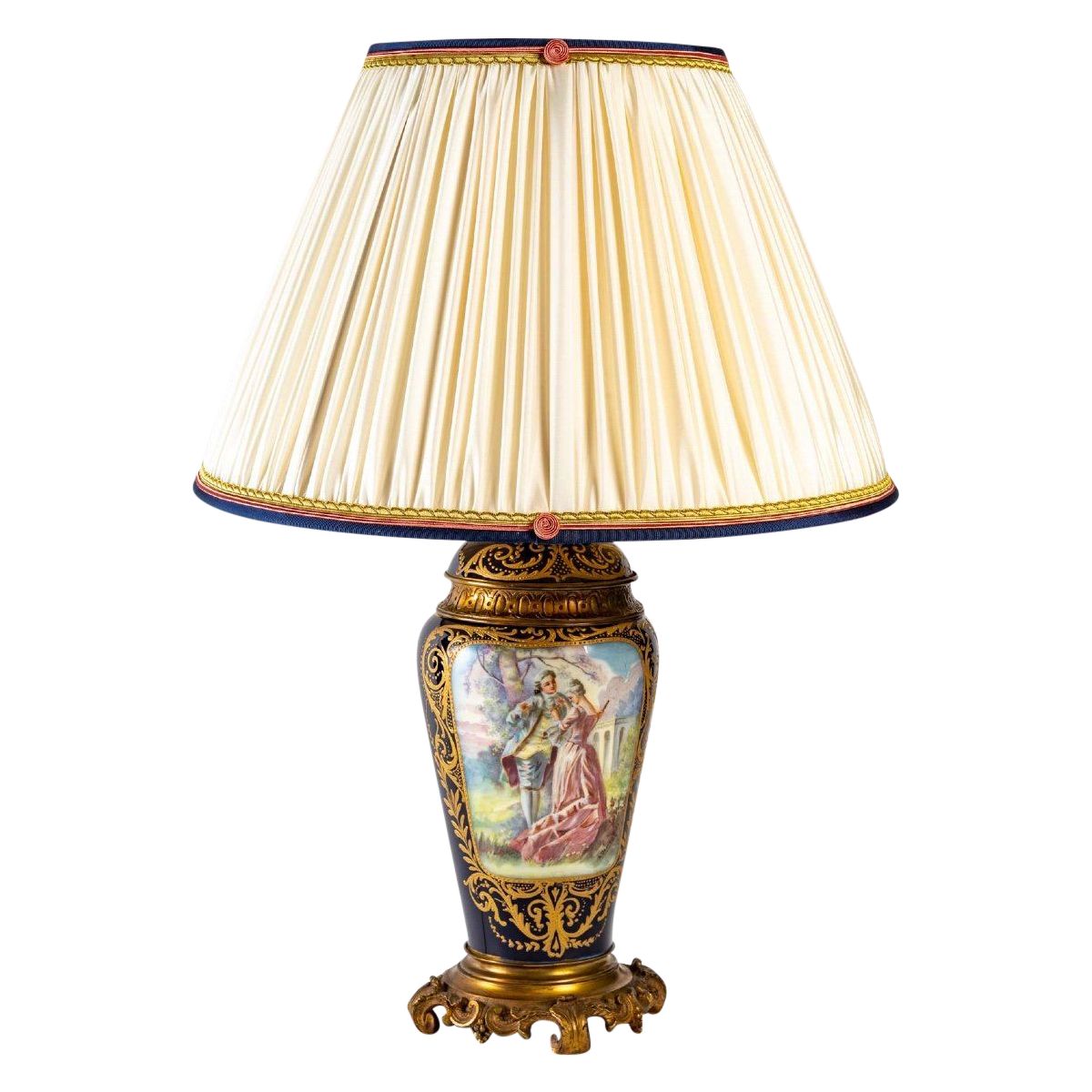 Pied de lampe en porcelaine XIXe — 2