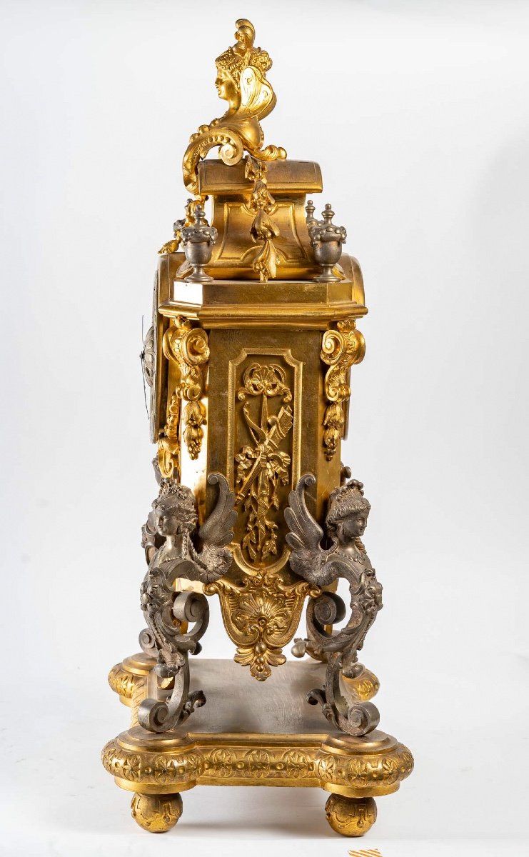Pendule en bronze doré fin 19eme siècle — 3