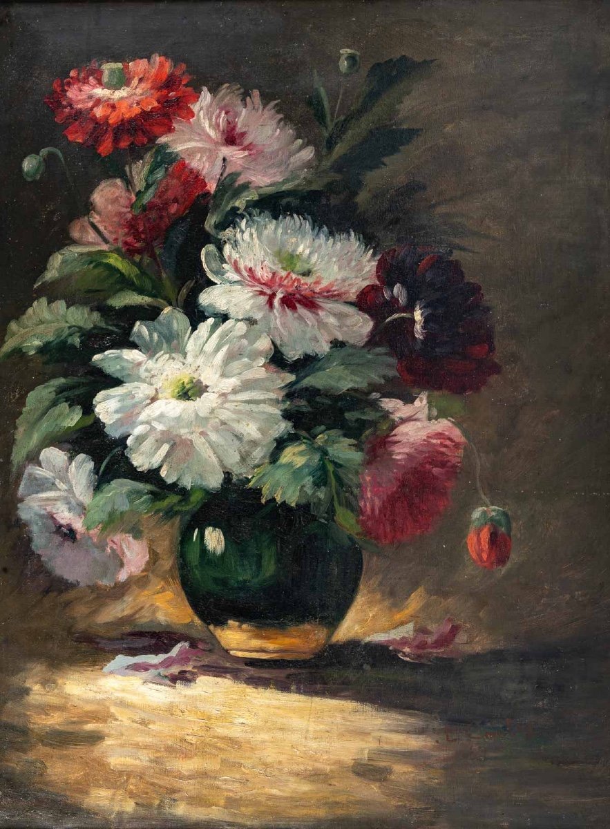 Travail français Composition florale fin du XIXe siècle — 3