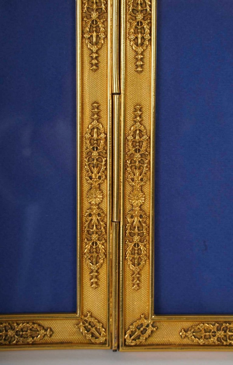 Un Cadre Photo Paravent en bronze doré, fin du XIXe siècle — 4
