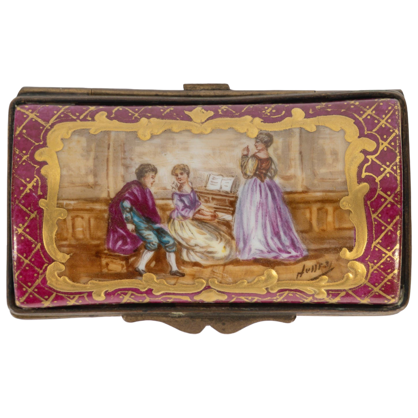 Miniature coffret à bijoux en porcelaine rouge, début du XIXe siècle — 12