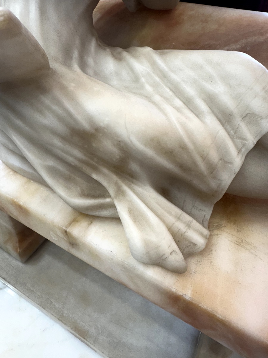 Sculpture art nouveau en albâtre signée Riccardo Gresnigni — 10