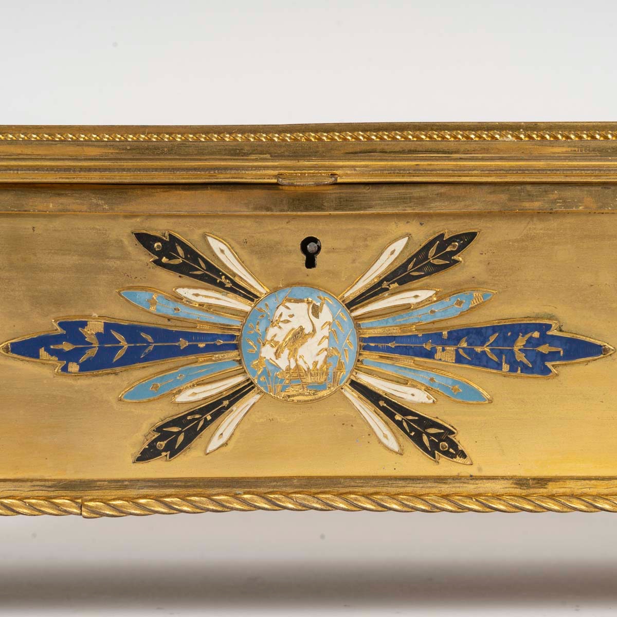 Coffret à bijoux Napoléon III en bronze doré et émail, vers 1880 — 3