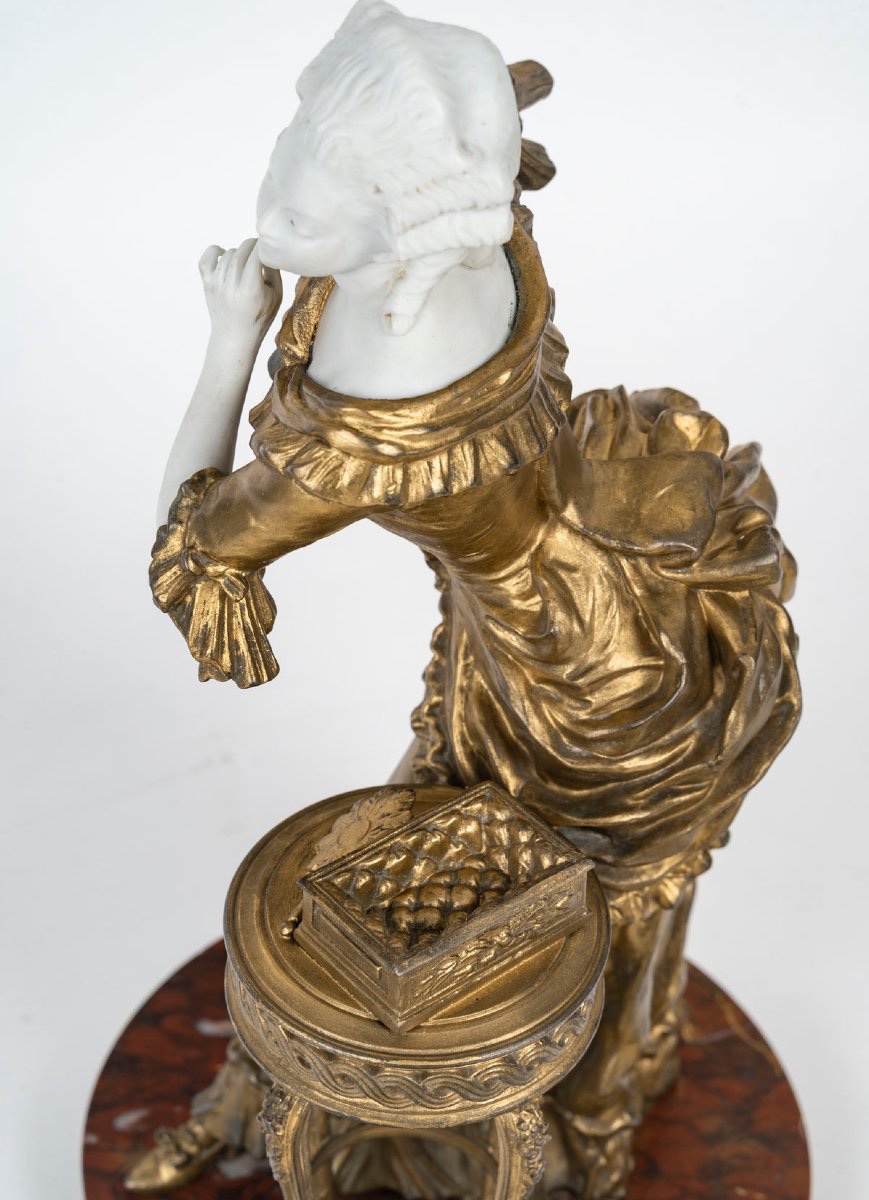 Une sculpture Grisard en biscuit et régule doré, art nouveau fin du XIXe siècle — 5