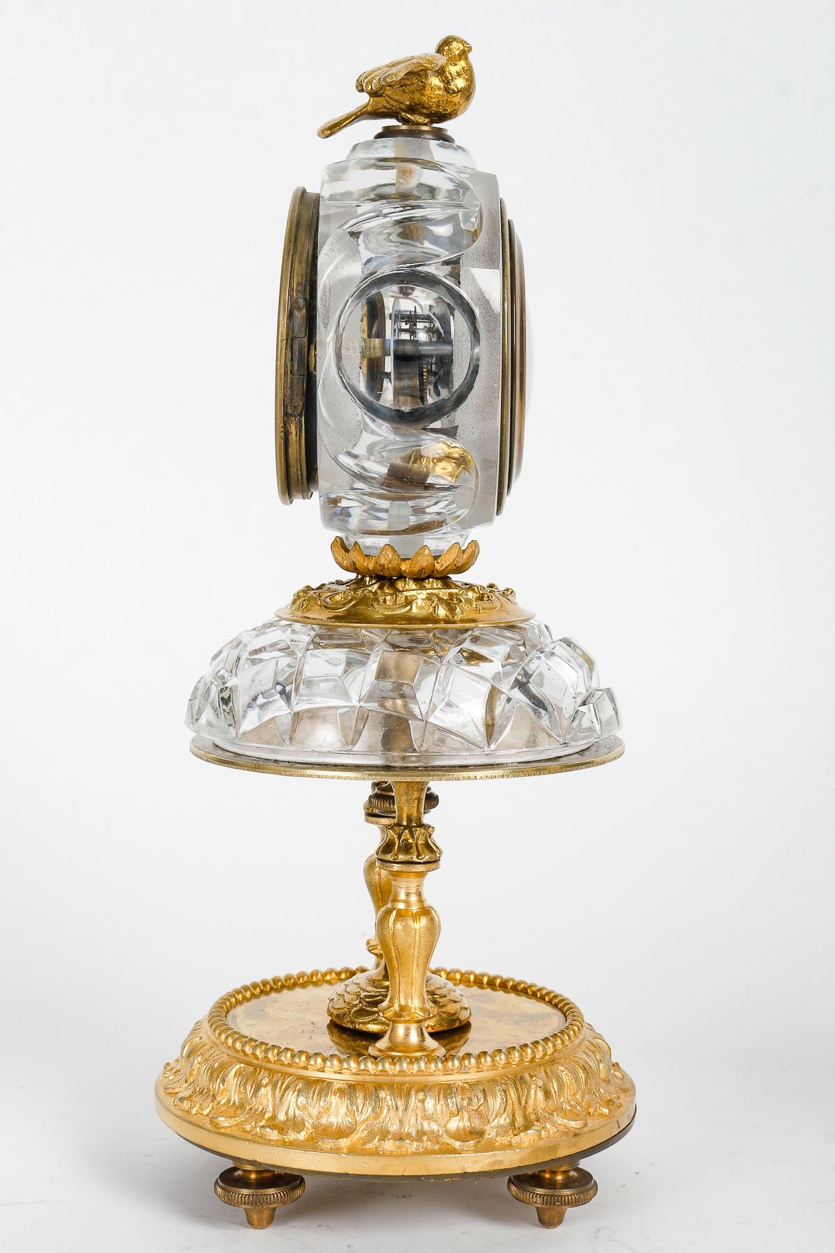 Une garniture de cheminée bronze doré et cristal Baccarat fin du XIXe siècle — 5