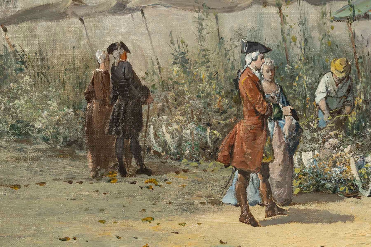 Paire de tableaux huile sur toile, fin du XIXe siècle — 7