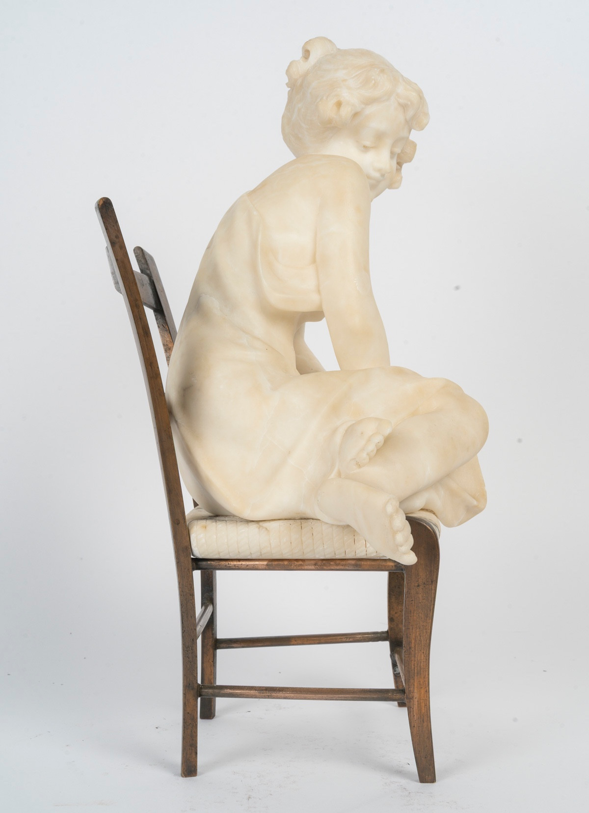 Sculpture art nouveau en albâtre et bronze signée Gio Ponti – travail italien — 18