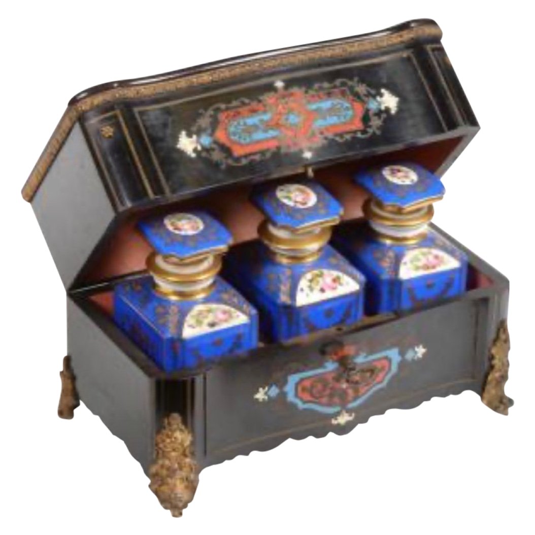 Coffret de Flacons de Parfums en ébène et marqueterie Boulle — 2