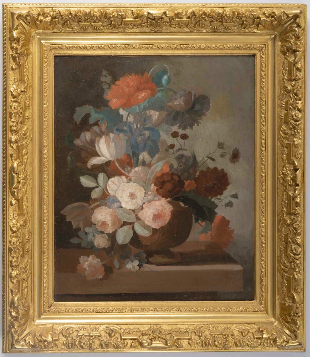 Nature morte aux fleurs – huile sur toile, École française du XIXe siècle — 2