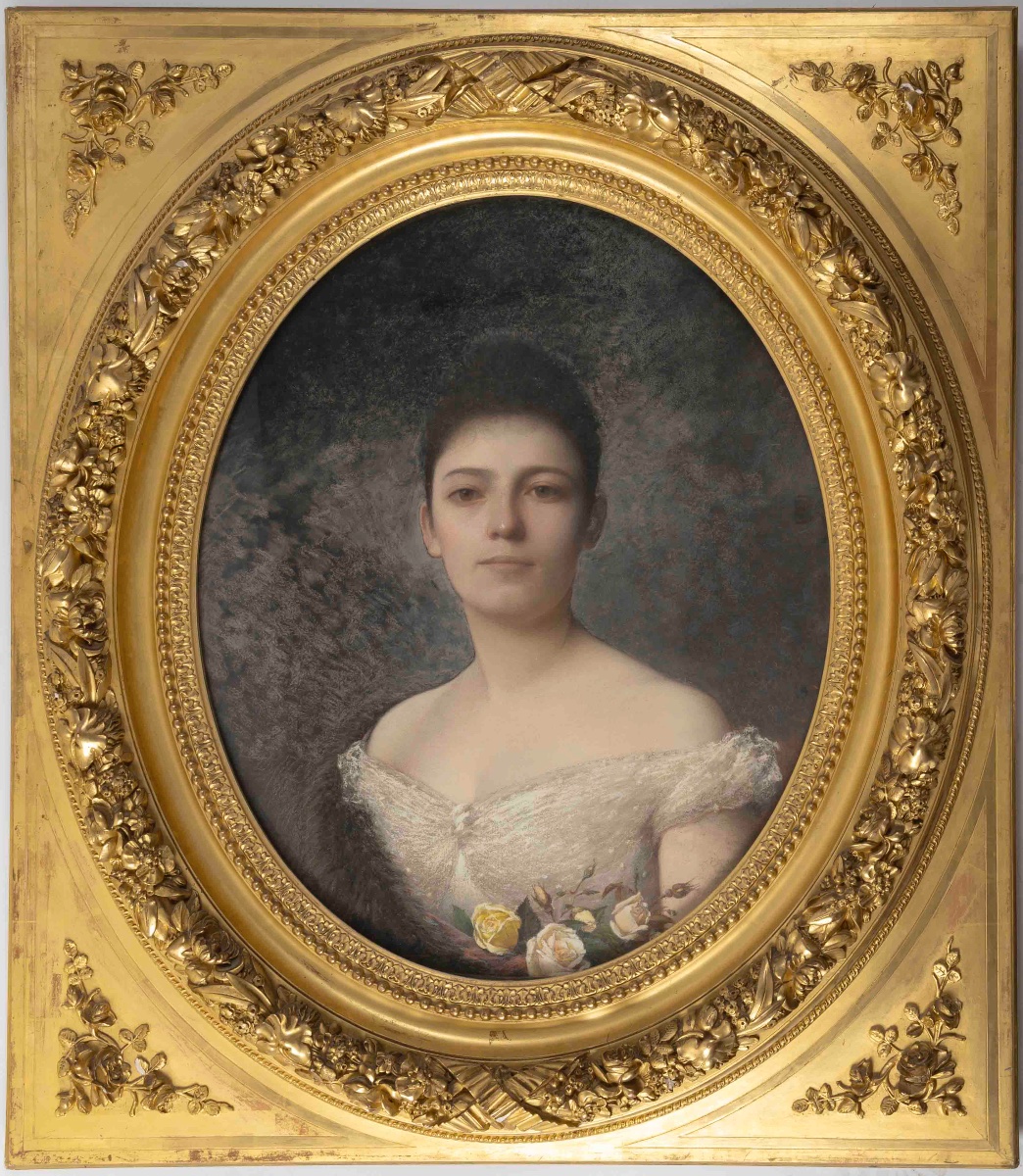 Pastel un grand pastel encadré, fin du XIXe siècle — 5