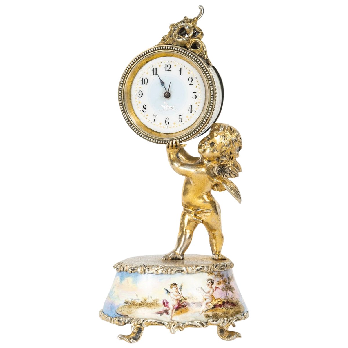 Une belle miniature une pendulette en argent massif — 2