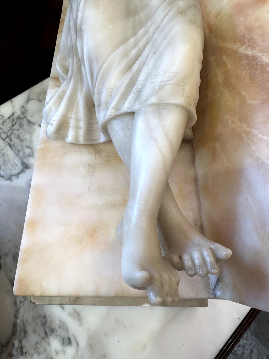 Sculpture art nouveau en albâtre signée Riccardo Gresnigni — 12