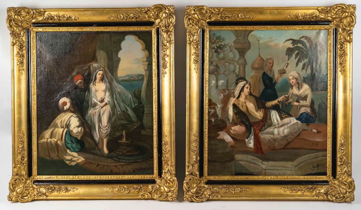 Une paire de tableaux orientalistes, Godfrinoy — 2