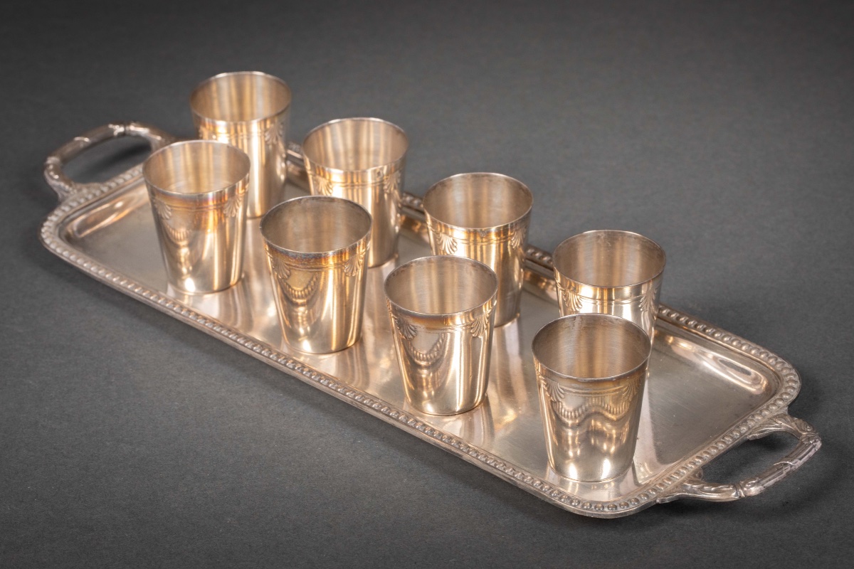 Un service à liqueur en métal argenté, fin du XIXe siècle — 5