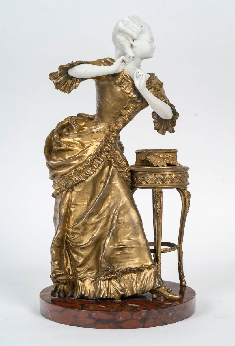 Une sculpture Grisard en biscuit et régule doré, art nouveau fin du XIXe siècle — 8